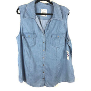 Style & Co Button Front Sleeveless Top XXL